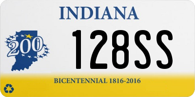 IN license plate 128SS