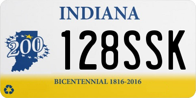 IN license plate 128SSK