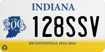 IN license plate 128SSV