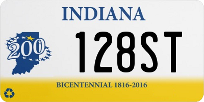 IN license plate 128ST