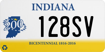 IN license plate 128SV