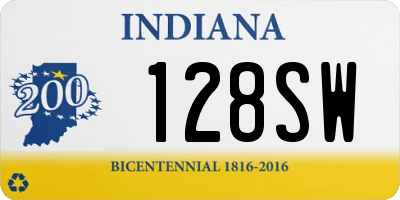 IN license plate 128SW