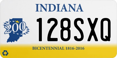 IN license plate 128SXQ