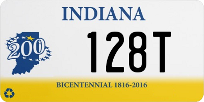 IN license plate 128T