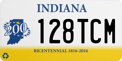 IN license plate 128TCM