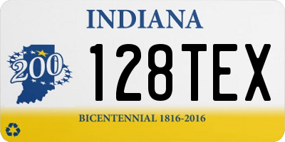 IN license plate 128TEX