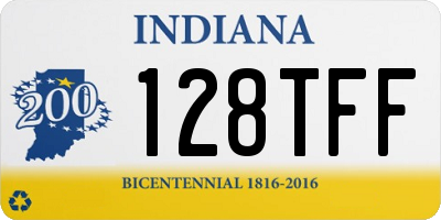IN license plate 128TFF