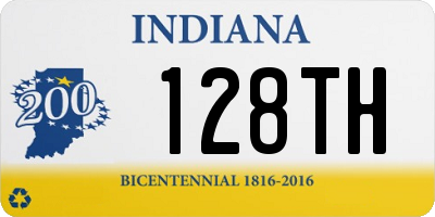 IN license plate 128TH