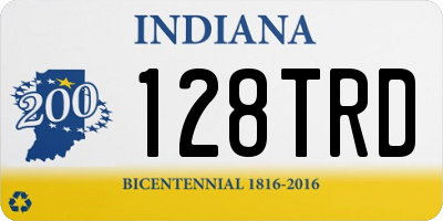 IN license plate 128TRD