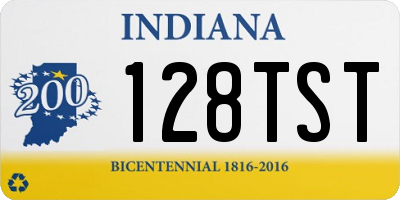 IN license plate 128TST