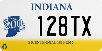 IN license plate 128TX