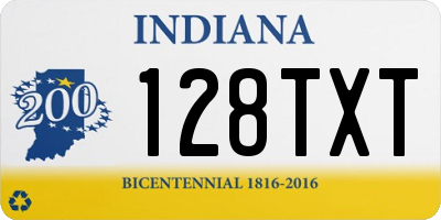 IN license plate 128TXT