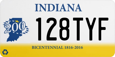 IN license plate 128TYF