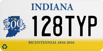 IN license plate 128TYP
