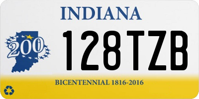 IN license plate 128TZB