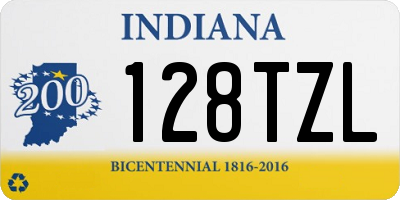 IN license plate 128TZL