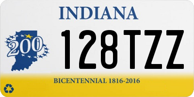 IN license plate 128TZZ