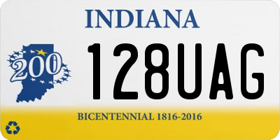 IN license plate 128UAG