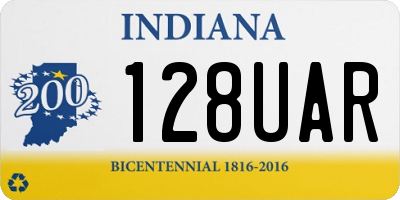 IN license plate 128UAR