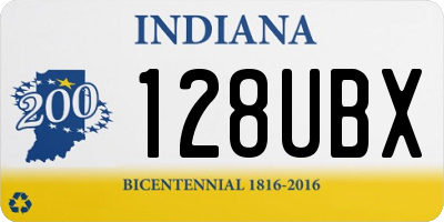 IN license plate 128UBX