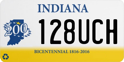 IN license plate 128UCH