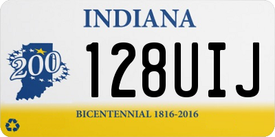 IN license plate 128UIJ