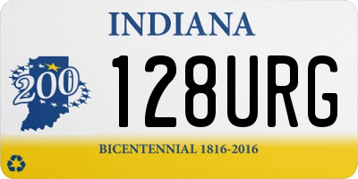 IN license plate 128URG