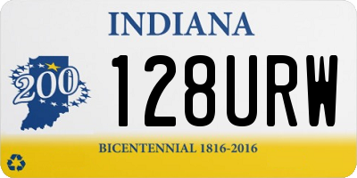 IN license plate 128URW