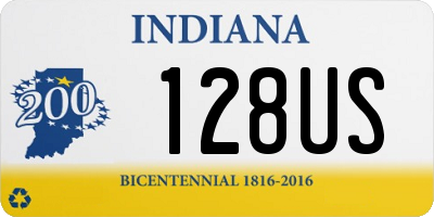 IN license plate 128US
