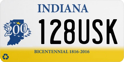 IN license plate 128USK
