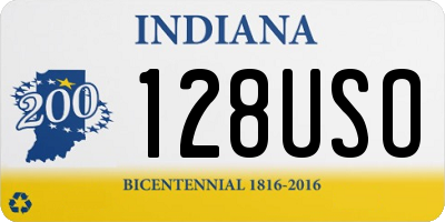 IN license plate 128USO