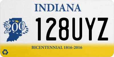 IN license plate 128UYZ