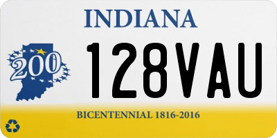IN license plate 128VAU