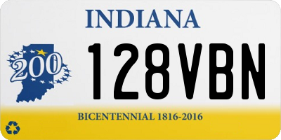 IN license plate 128VBN