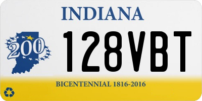 IN license plate 128VBT