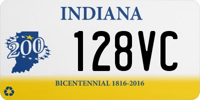 IN license plate 128VC