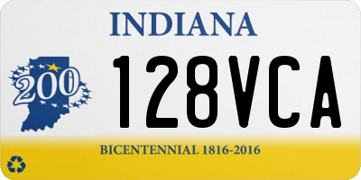 IN license plate 128VCA