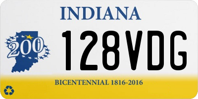 IN license plate 128VDG