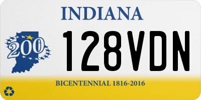 IN license plate 128VDN
