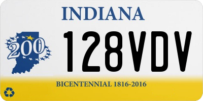 IN license plate 128VDV