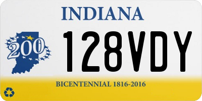 IN license plate 128VDY