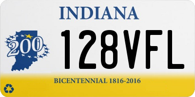 IN license plate 128VFL