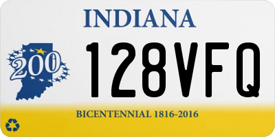 IN license plate 128VFQ