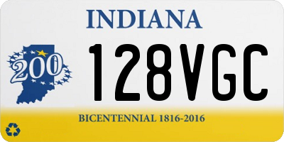 IN license plate 128VGC