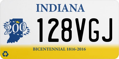 IN license plate 128VGJ