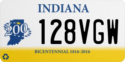 IN license plate 128VGW