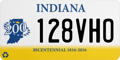 IN license plate 128VHO