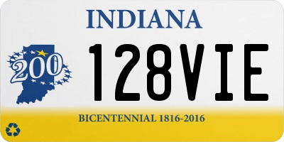 IN license plate 128VIE