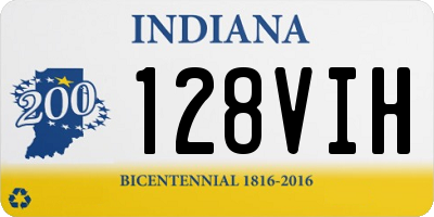 IN license plate 128VIH