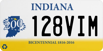 IN license plate 128VIM